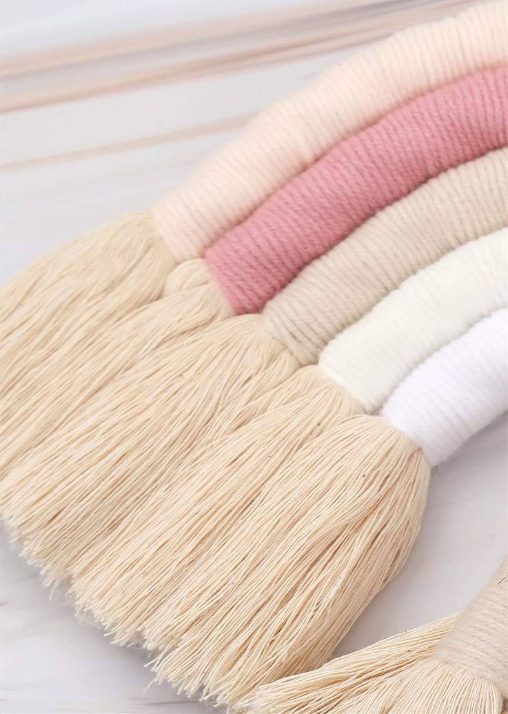 ZWA Rainbow Wall Hanging,Rainbow Wall Art,Handmade Macrame Rainbow Wall Decor for Nursery Kids Room Home Decor