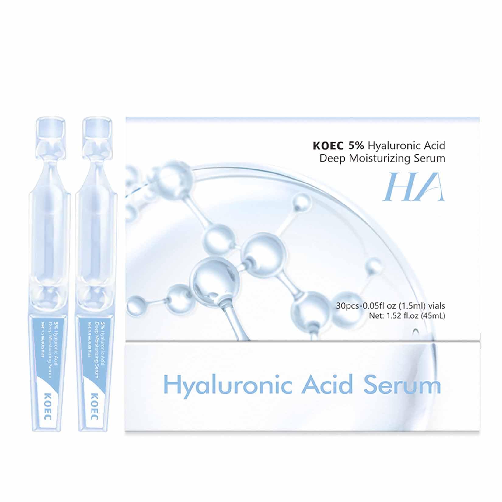 3% Hyaluronic Acid Serum, 30Pcs Hyaluronic Acid Tubes Ultra-Hydrating Vials, Ordinary Single-Use Hyaluronic Acid Tubes Vials, Nature Perfection Deep Hydration Moisturizing Face Skin Care