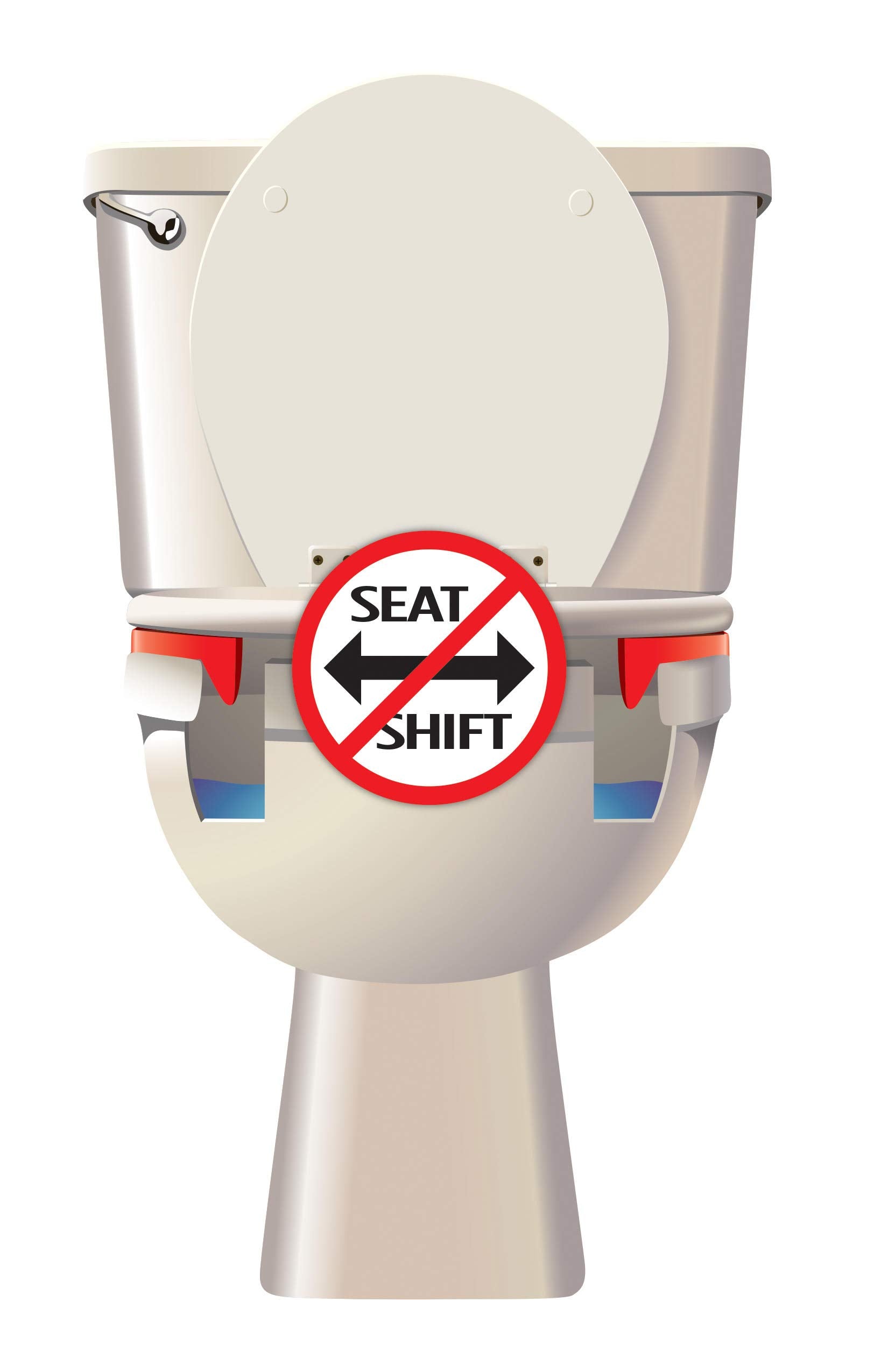 COMPAC HOME Safe -T- Bumpers - Toilet Seat Stabilizers, Keeps Children, Elderly, Disabled Safe from Slipping Off Shaking, Moving or Wobbly Toilet Seat, White, 2 Count