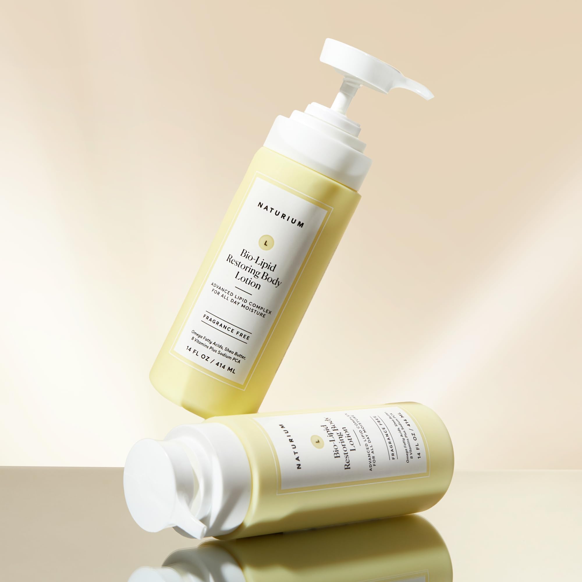 Naturium Bio-Lipid Restoring Moisturizing Body Lotion with Shea Butter, Fragrance Free, 14 oz (Duo 2-Pack)