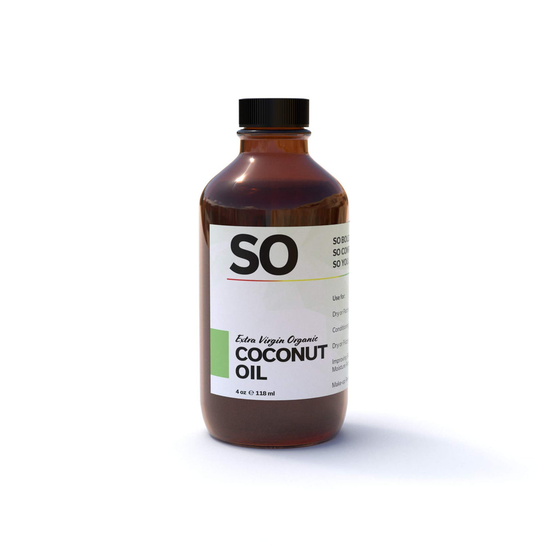 SO Extra Virgin Organic Coconut Oil | Excellent Anti-Frizz Scalp Conditioner | Tames Dry Skin and Frizzy Hair Coconut Oil | Hair Conditioner 4 oz / 118mL