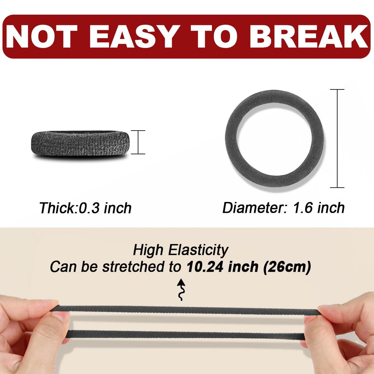 IKOCO 150PCS Hair Ties No Damage for Women, Ouchless Cotton Hair Ties for Thick Hair, Multicolor