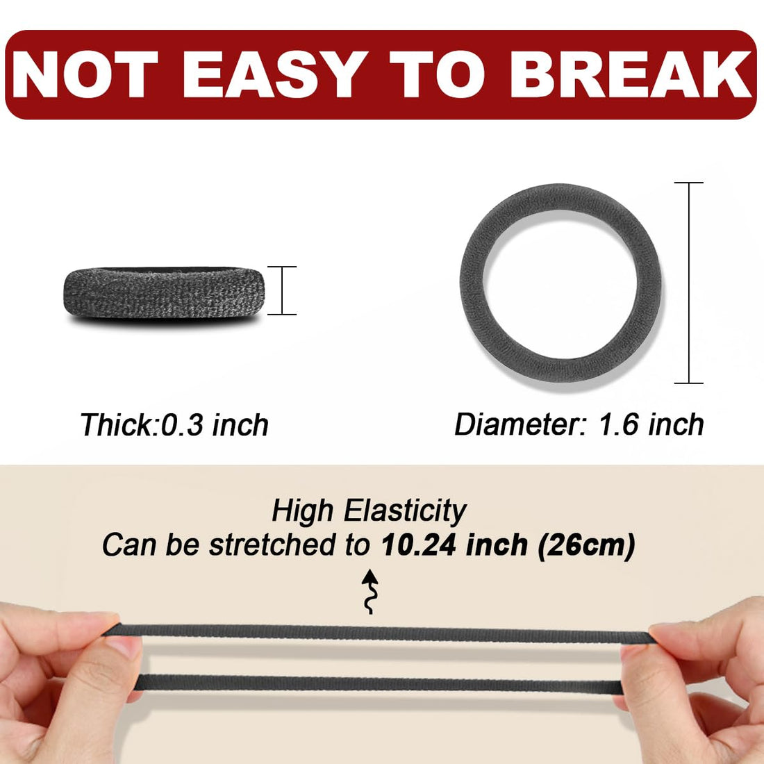 IKOCO 150PCS Hair Ties No Damage for Women, Ouchless Cotton Hair Ties for Thick Hair, Multicolor