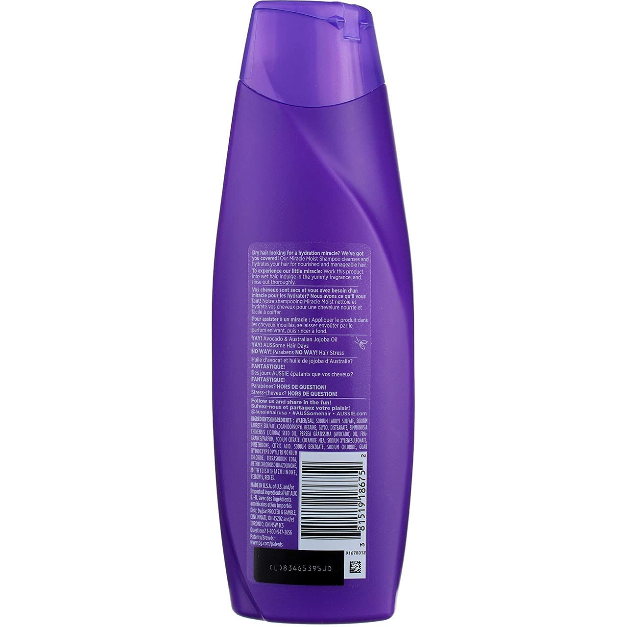 Aussie, Miracle Moist Shampoo, 12.1 Ounce