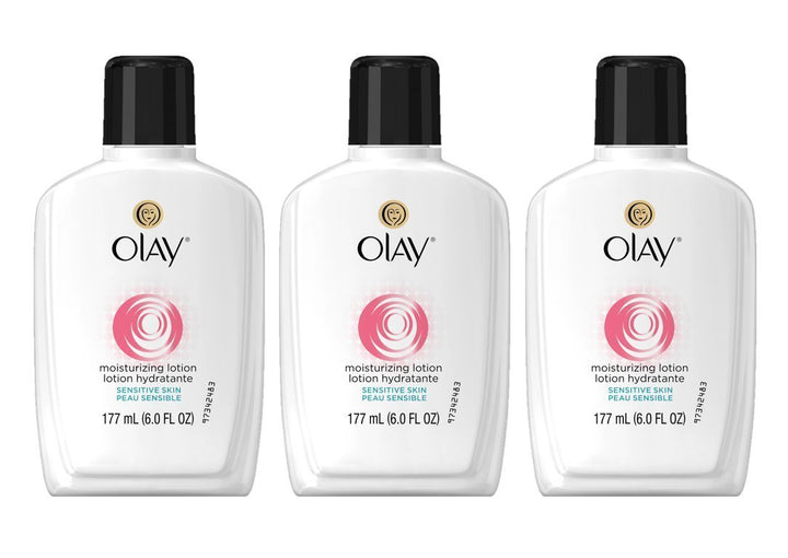 Face Moisturizer by Olay, 12-Hour Hydration with Aloe, Moisturizing Facial Lotion for Sensitive Skin - 6 Oz (Pack of 3) Packaging may Vary