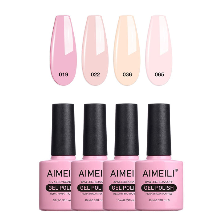 SET4-17 : AIMEILI Soak Off UV LED Gel Nail Polish Multicolor/Mix Color/Combo Color Set Of 4pcs X 10ml - Kit Set 17
