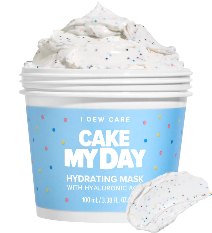 I DEW CARE Wash Off Face Mask - Cake My Day | With Hyaluronic Acid, Self Skin Care, Facial Treatment, Vegan, Cruelty-Free, Paraben-Free, Exfoliating, Deep Cleansing Detox, Easter Basket, 3.38 Oz