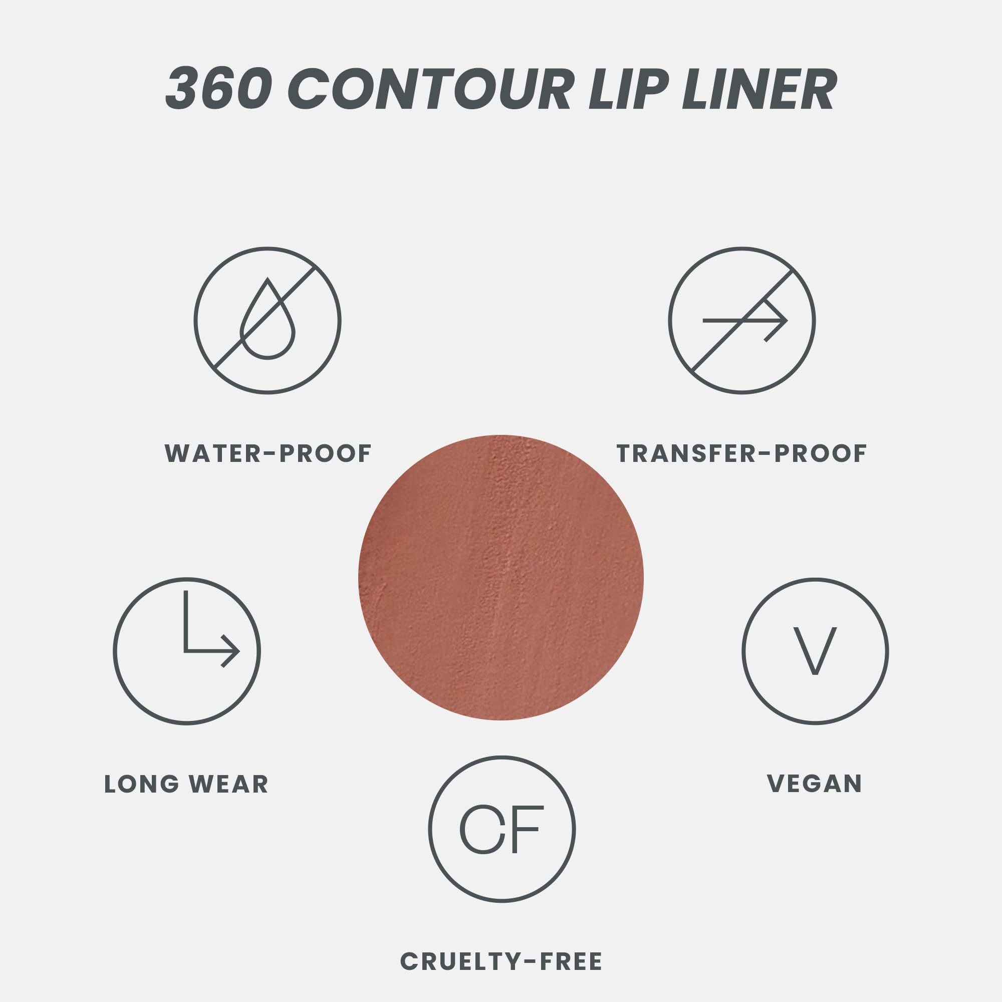 Wonderskin Lipliner Pencil - 360 Contour Lipliner, Long Lasting, Sharpenable, Waterproof and Transfer-Proof Brown Lip Liner Pencil (Saddle)