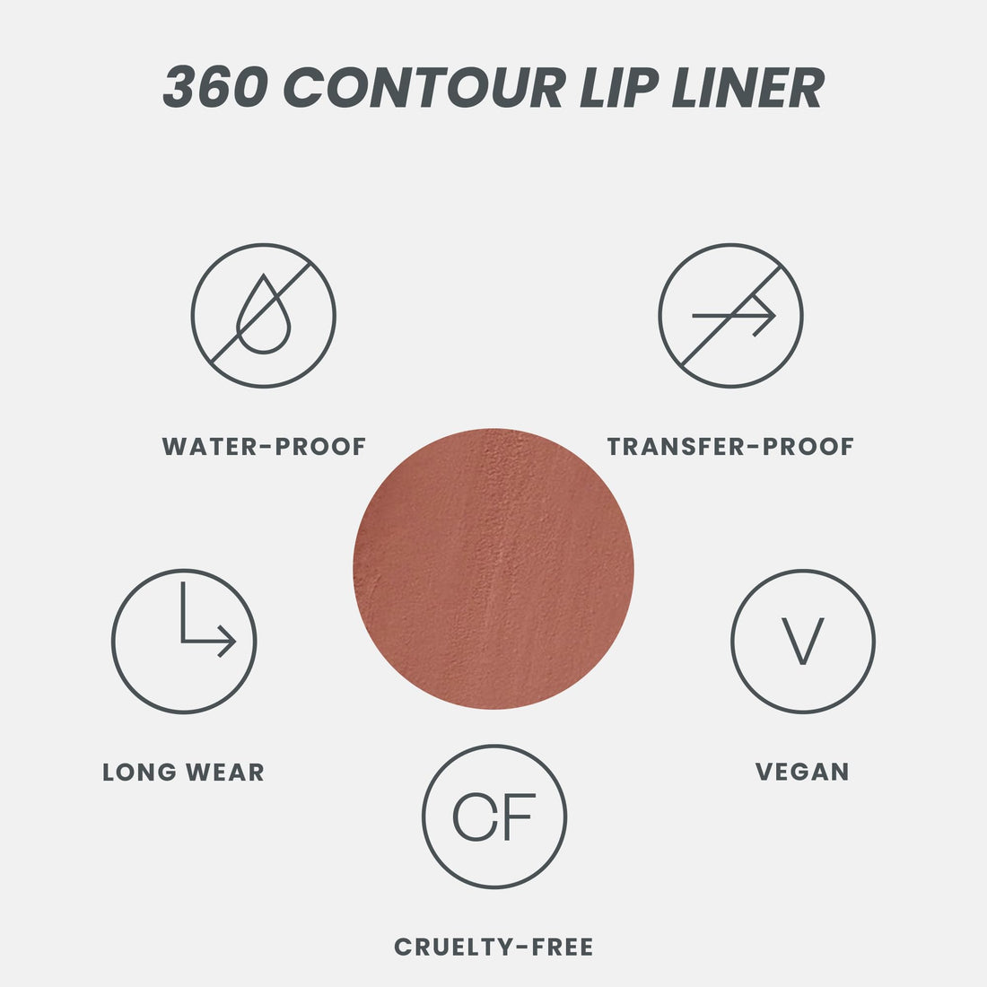Wonderskin Lipliner Pencil - 360 Contour Lipliner, Long Lasting, Sharpenable, Waterproof and Transfer-Proof Brown Lip Liner Pencil (Saddle)