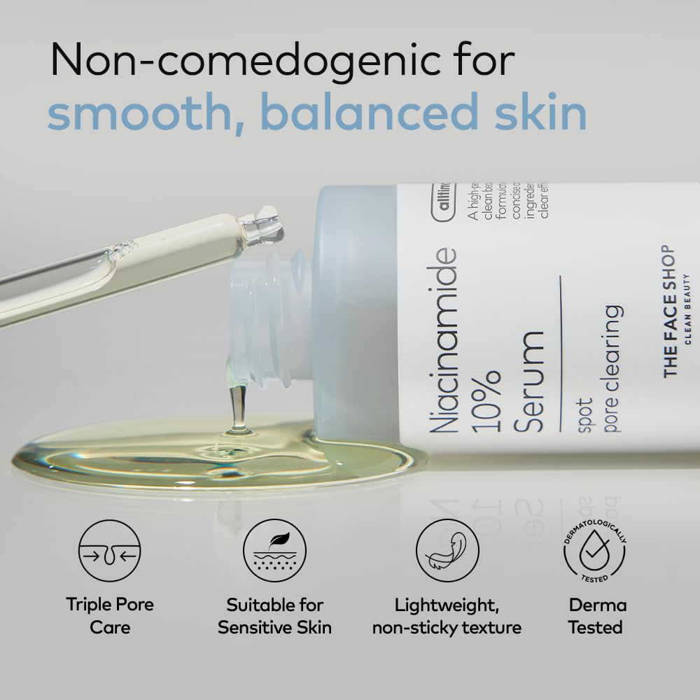 The Face Shop Alltimate Niacinamide 10% Serum for Face with Caffeine & Peptide, Korean Skin Care, Oil Control & Pores Reducer, Improve Skin Elasticity, Face Serum for Sensitive Skin, Non-comedogenic