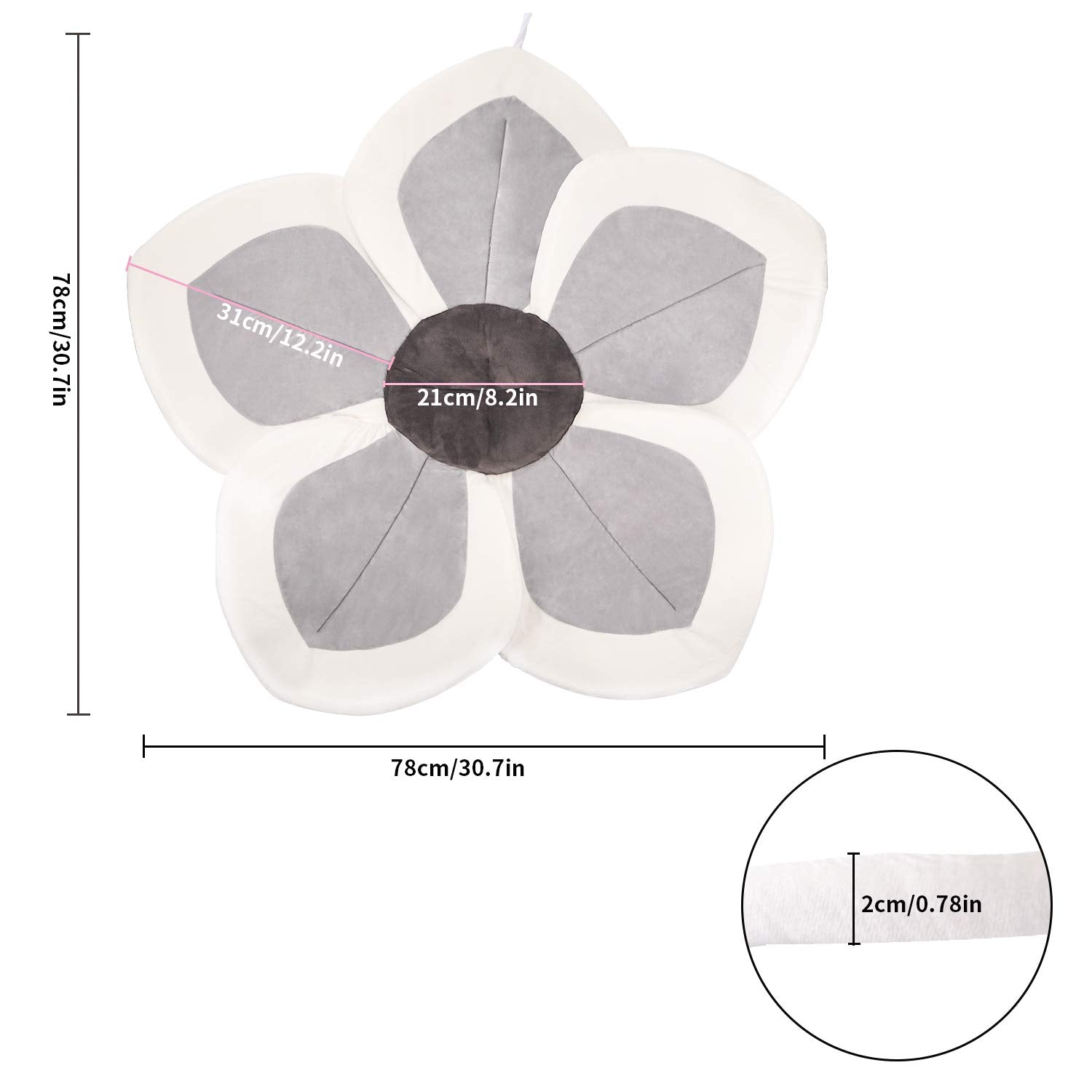 Baby Bath - Flower Baby Bath Pad Infant Bathtub Mat for Bathtub Tub Sink - Gray2