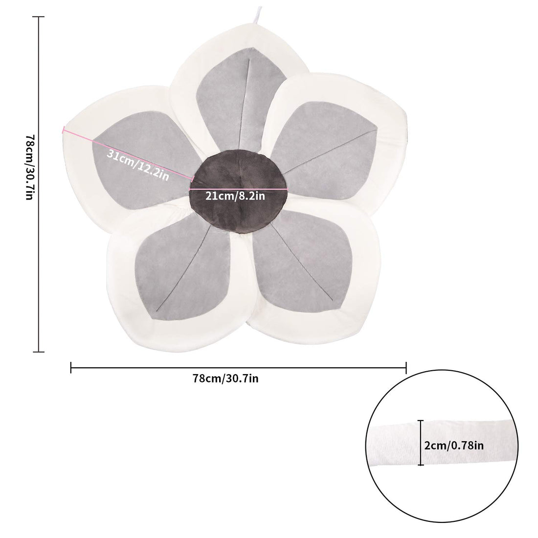 Baby Bath - Flower Baby Bath Pad Infant Bathtub Mat for Bathtub Tub Sink - Gray2