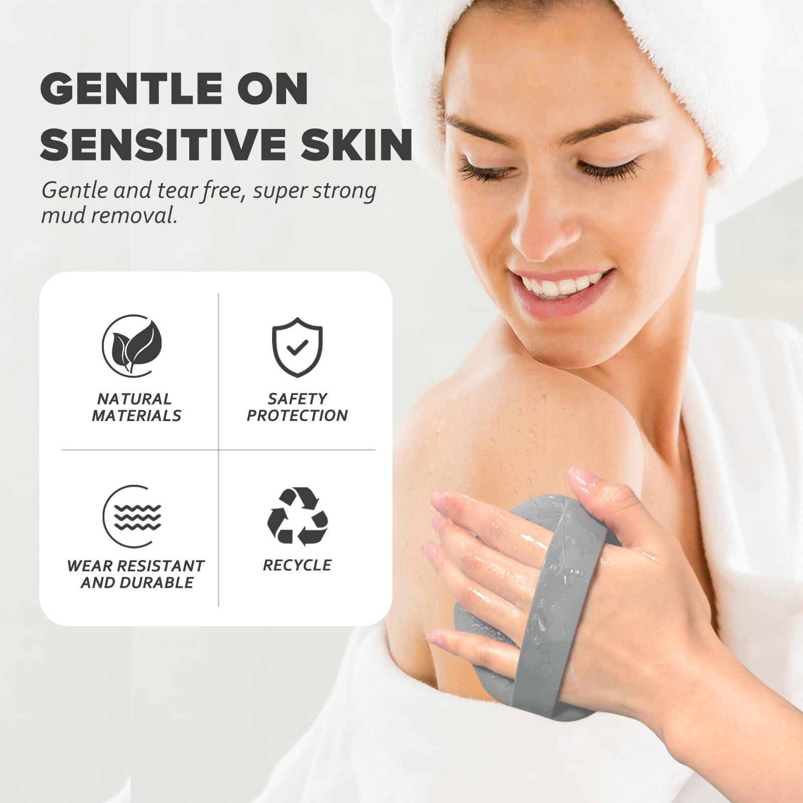 SCRUBBIES for Body,SCRUBBIES The Sud Bud,Food-Grade Soft Silicone, Body Scrubber Shower Brush Handheld Men and Women Cleansing Skin Brush, Gentle Exfoliating.2-Pack (Purple, Standard Size)