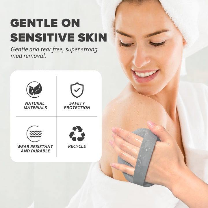 SCRUBBIES for Body,SCRUBBIES The Sud Bud,Food-Grade Soft Silicone, Body Scrubber Shower Brush Handheld Men and Women Cleansing Skin Brush, Gentle Exfoliating.2-Pack (Purple, Standard Size)