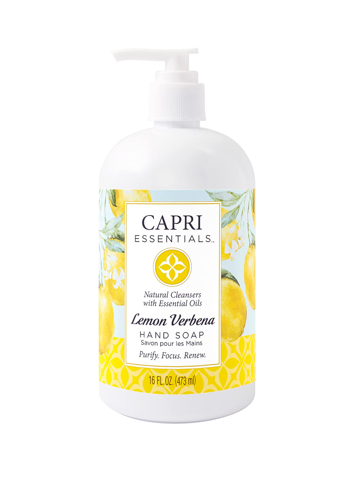Capri Essentials Natural Hand Soap with Essential Oils - Lemon Verbena, 16 oz.