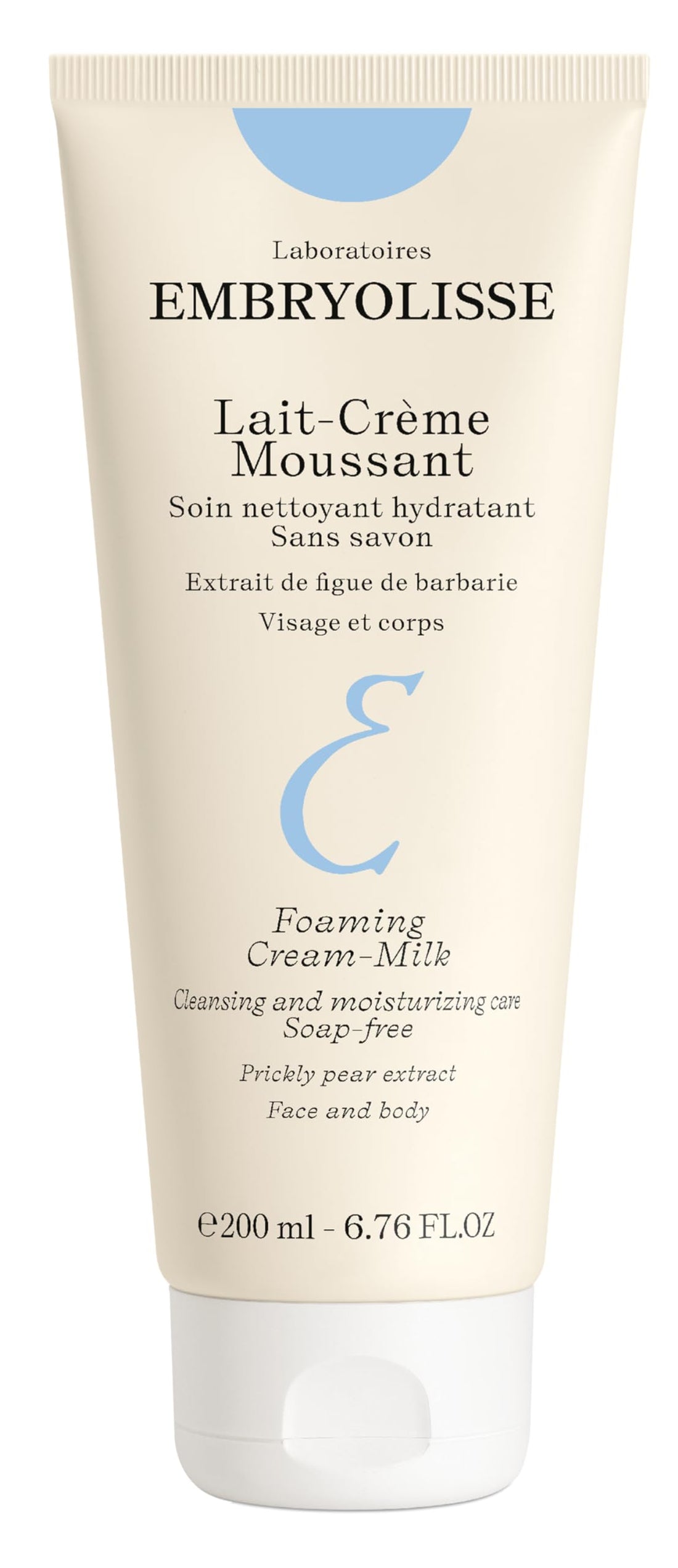 Embryolisse Foaming Cream Milk. Hydrating Cleanser for Face and Body, Soap-Free, Vegan Formula, 6.76 fl.oz.