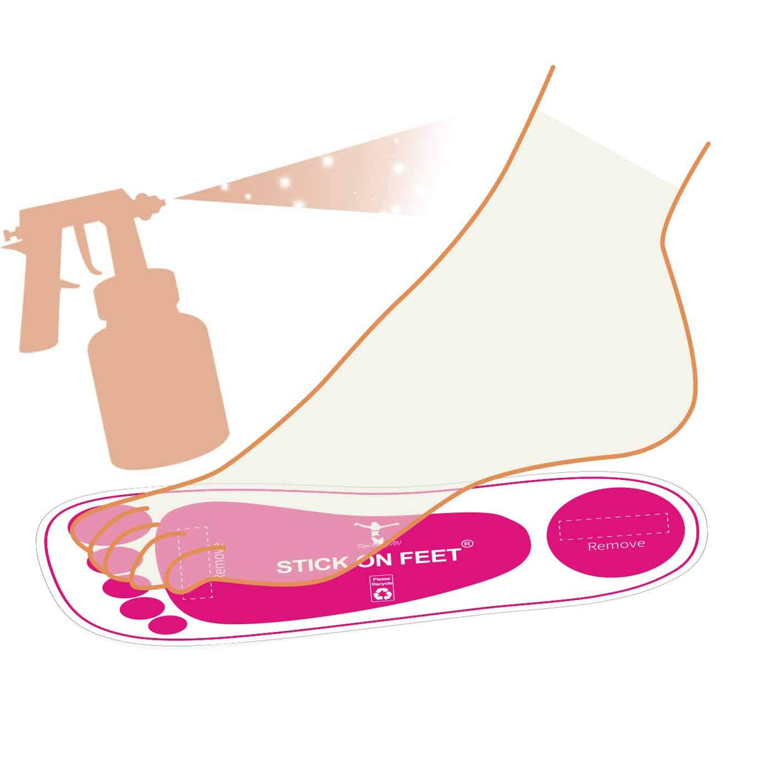 Economy 25 Pairs Pink Spray Tanning Sticky Feet Stick on Foot Protectors for Spray Tan