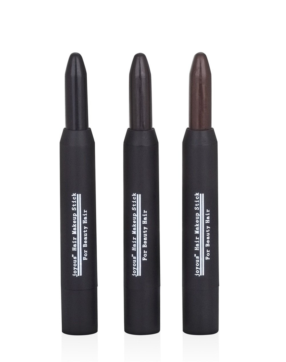 Joyous Professional Hair Chalk Pens Temporary Hair Dye, Non-toxic Hair Color, Crayon Cover White Hair Color Patch (Black-Dark Brown-Coffee), Pack of 3