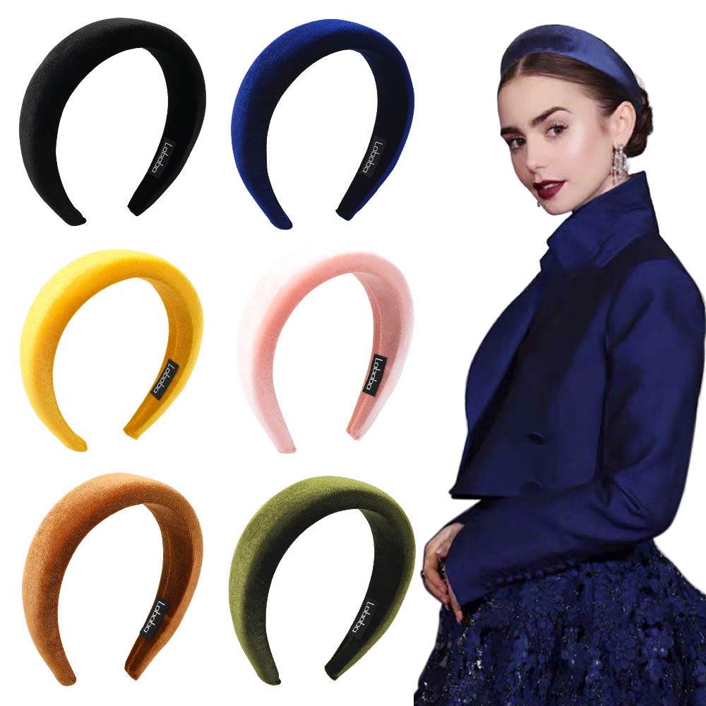 Headbands Women Hair Head Bands - 6 Pcs Accessories Velvet Padded Head Bands Cute Beauty Fashion Hairbands Girls Vintage Hair Bands Boho Wide Band For Wash Face Makeup Workout GYM Yoga Running