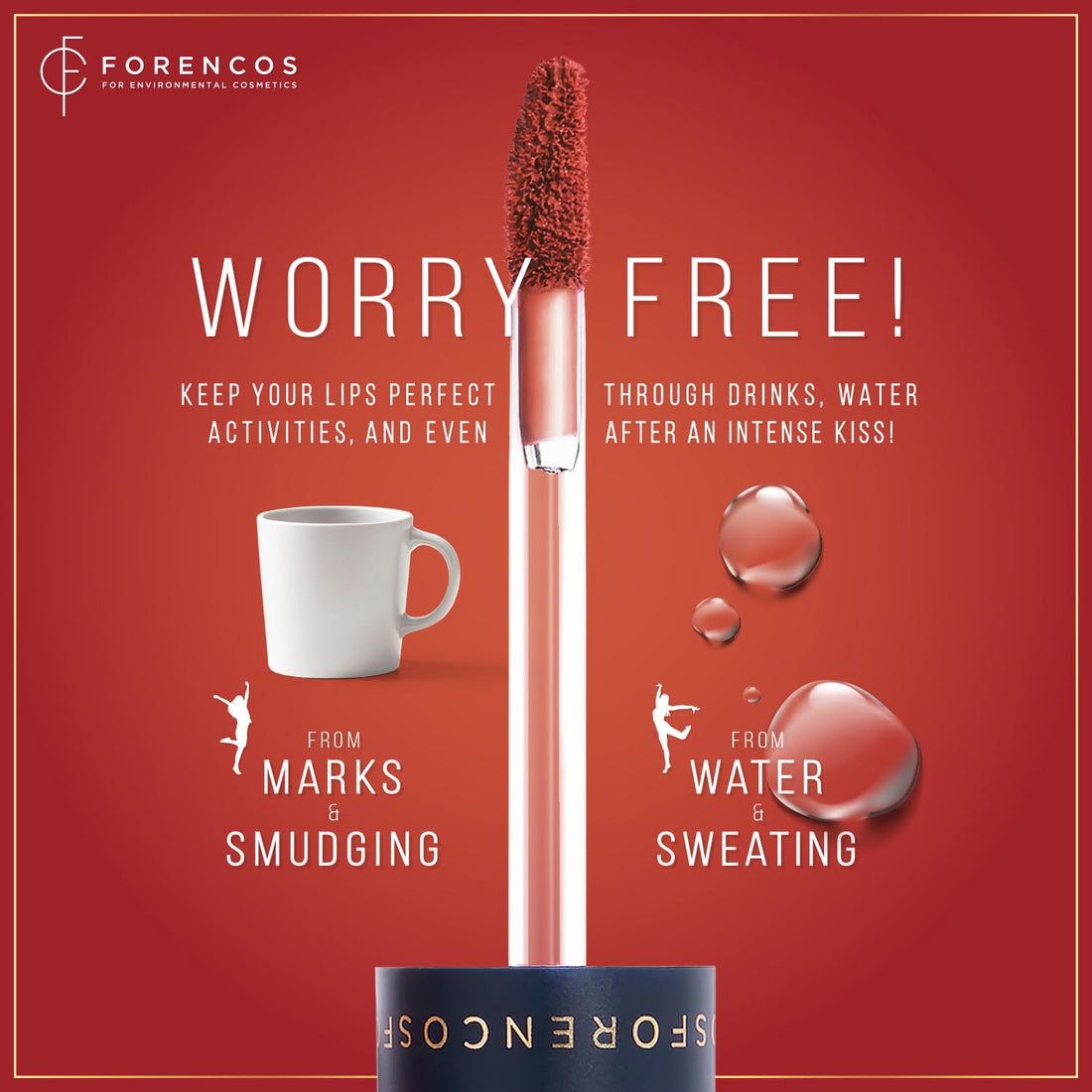 FORENCOS Long Lasting Waterproof Lip Stain Liquid Lipstick, Velvet Matte, Longwear, High Pigmentation, Tattoo Lips, Weightless, Smudge-proof, Non-Sticky, Korean Lip Tint Stain Makeup (37 Black Cherry)