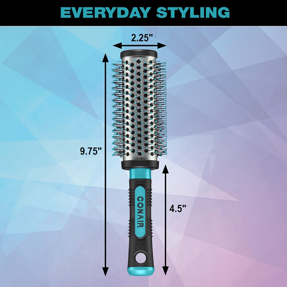 Conair Salon Results Round Hair Brush - Hair Brush Blow Dryer - Large Round Brush for Blow Out - Nylon Bristles - curly hair brush - hair brushes for women - hair brushes for women