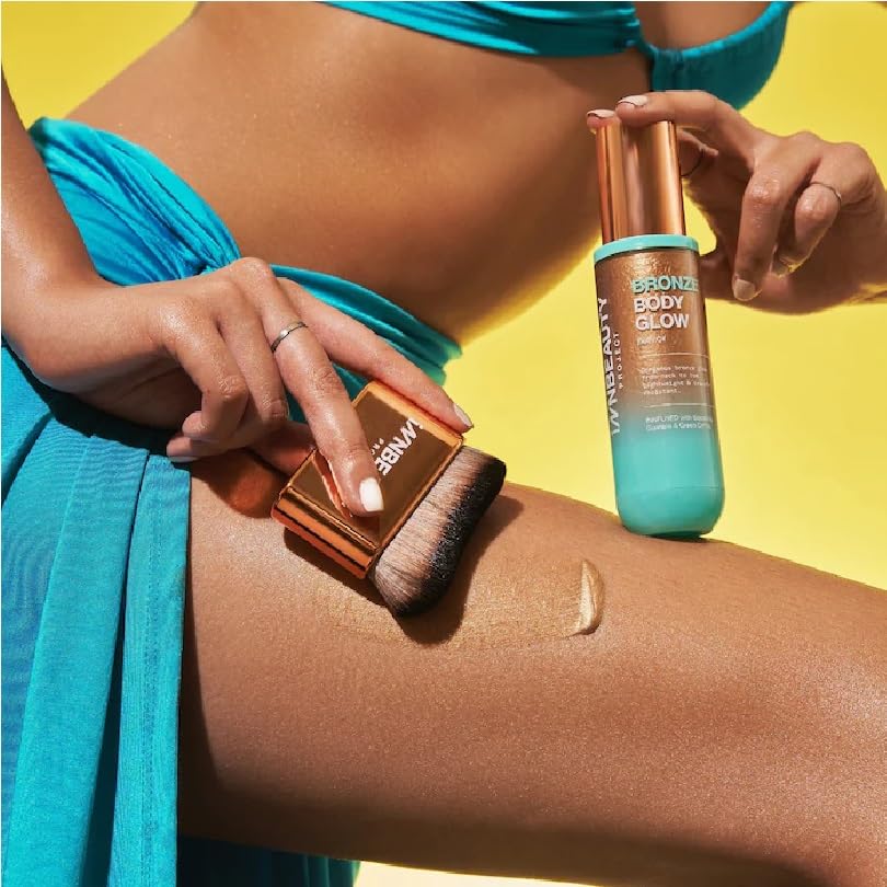 NAPH iNNBEAUTY PROJECT Bronze Body Glow Transfer-Resistant Luminous Body Oil with Guarana & Green Coffee (2.7 oz/ 80 ml) + Bonus Acne Patch (36 Pieces)