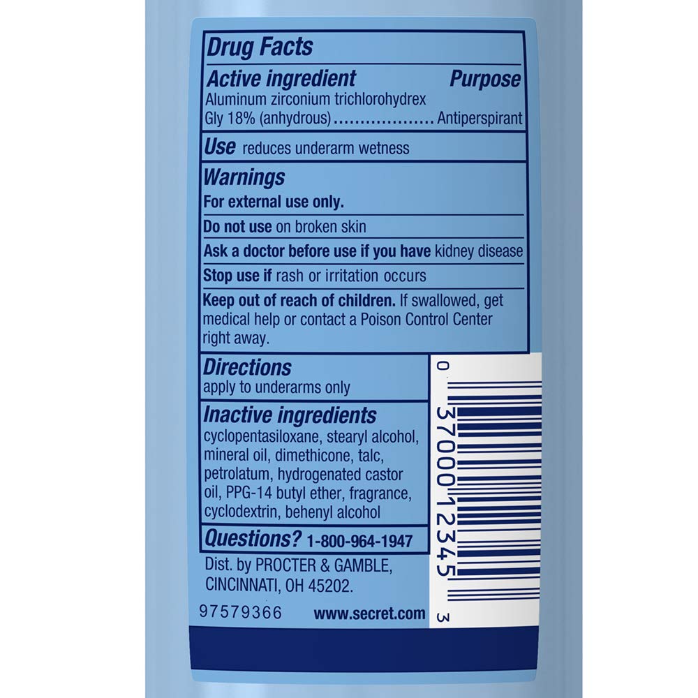 Secret Invisible Solid A/P Deodorant Unscented 2.6 Oz. (Pack Of 2)