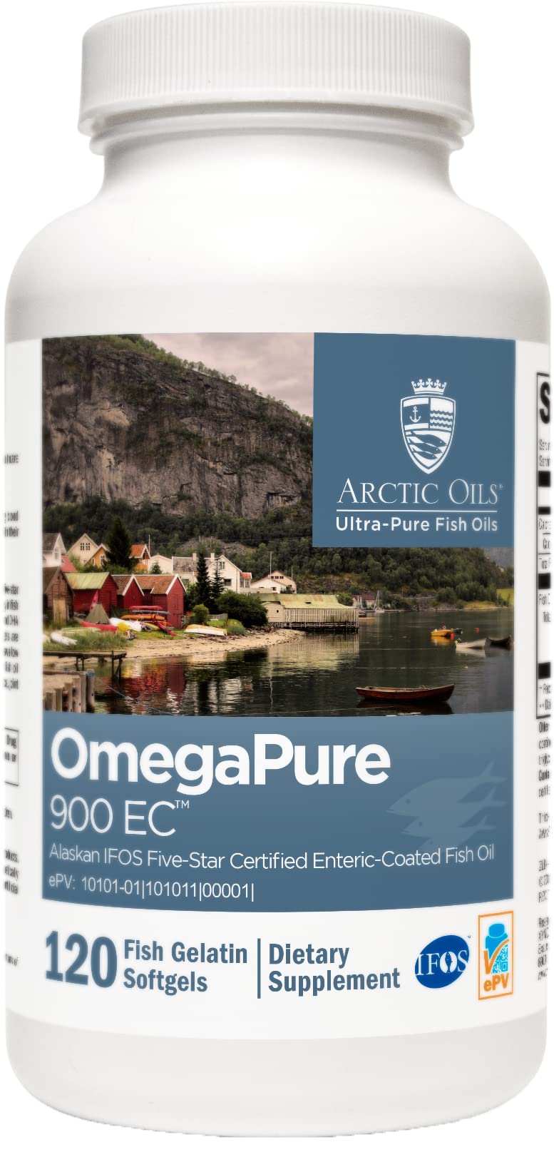 XYMOGEN OmegaPure 900 EC - Alaskan IFOS Five-Star Certified Omega 3 Fish Oil - EPA DHA Fish Oil Supplement- Support Cardiovascular and Brain Health (120 Enteric-Coated Softgels)