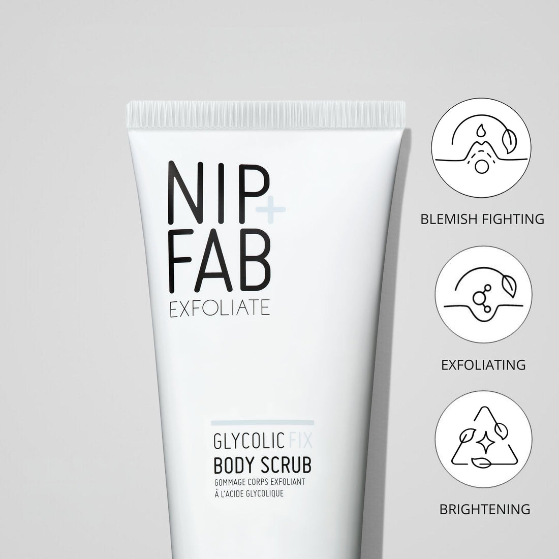 Nip+Fab Glycolic Fix Body Scrub, 6.70 Fl Oz, with Glycolic Acid, Salicylic Acid, Shea Butter, Exfoliating and Moisturizing the Skin | Vegan, Cruelty Free, Sulphate Free