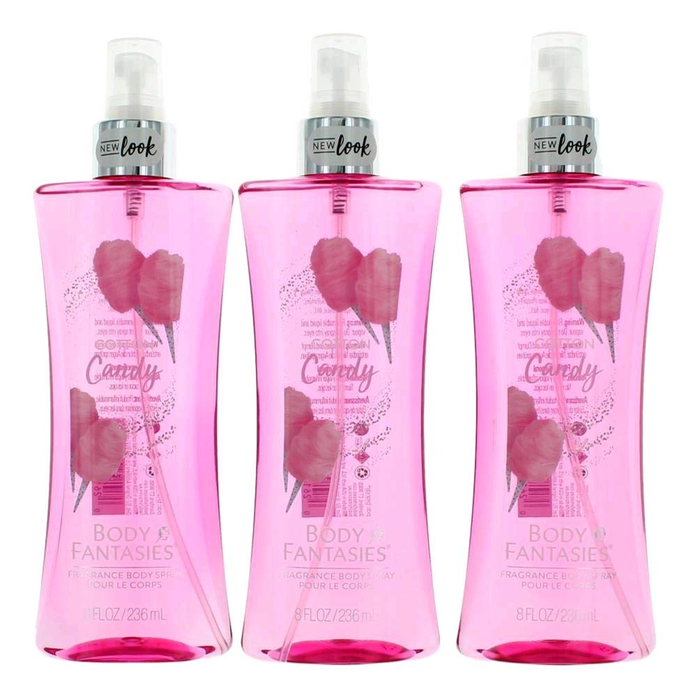 PARFUMS DE COEUR Cotton Candy by Body Fantasies, 3 Pack 8 oz Fragrance Body Spray for Women