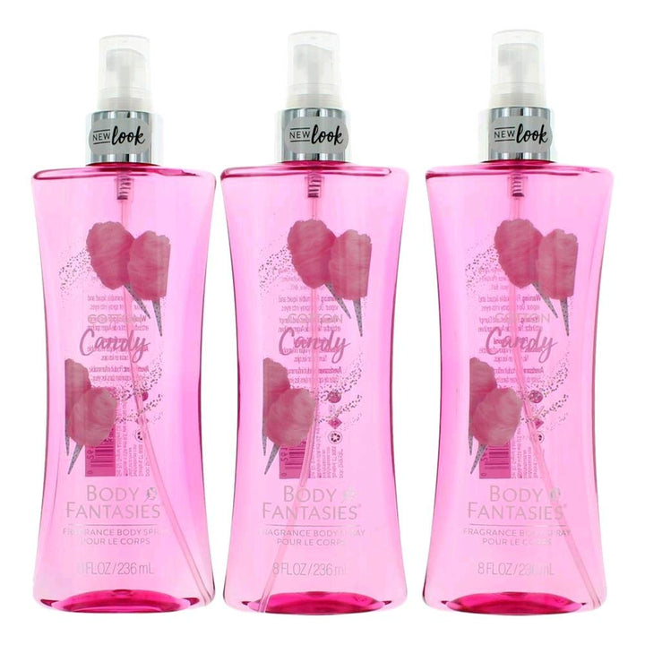 PARFUMS DE COEUR Cotton Candy by Body Fantasies, 3 Pack 8 oz Fragrance Body Spray for Women