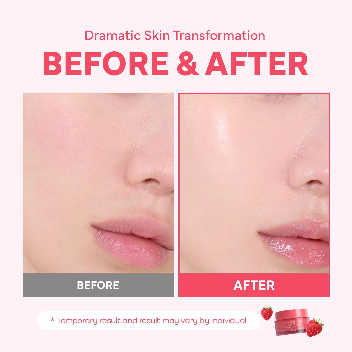 HINCE KINGSBERRY CREAM - Jelly Cream, Dullness Improvement, Niacinamide, Face Moisturizer for Dry Skin, Gives Hydration and Glass Skin Overnight, Korean Skincare (1.69 fl.oz)