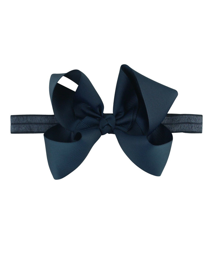 RuffleButts® Girls Navy Bow Headband - One Size