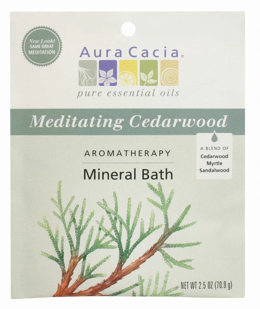 Aura Cacia Aromatherapy Mineral Bath, Meditating Cedarwood, 2.5 Ounce (Pack of 6)