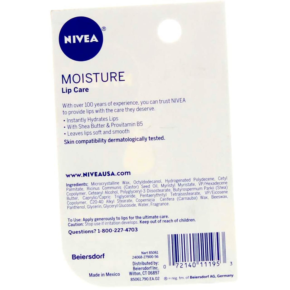 Nivea Lip Care A Kiss Of Moisture Lip Care Stick, Pack Of 1, White