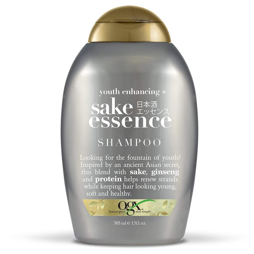 OGX Youth Enhancing + Sake Shampoo, 13 Ounce Bottle Sulfate-Free Surfactant Shampoo