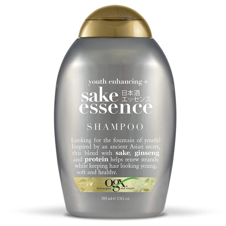 OGX Youth Enhancing + Sake Shampoo, 13 Ounce Bottle Sulfate-Free Surfactant Shampoo