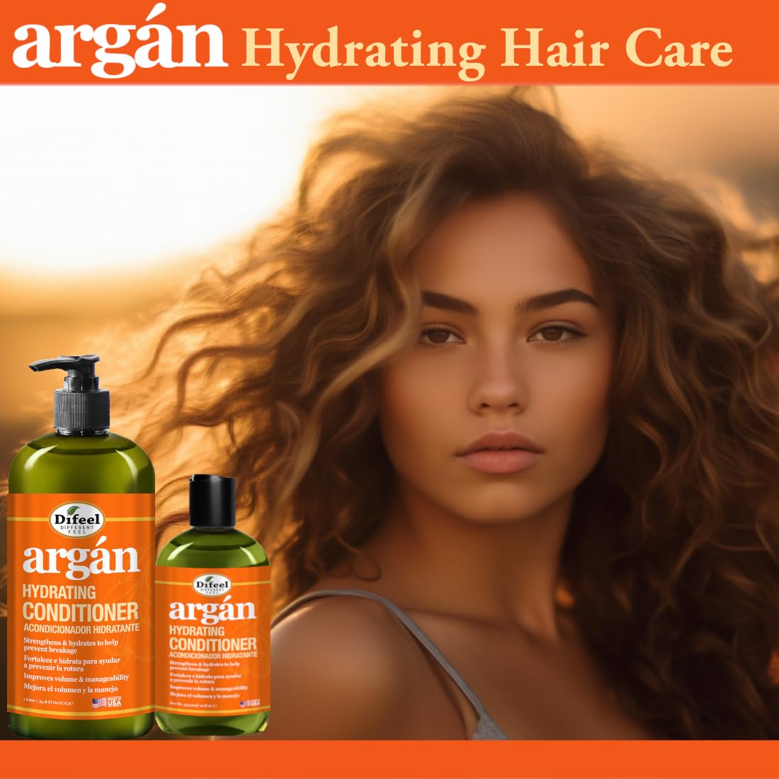 Difeel Argan Hydrating Conditioner 33.8 oz. - Natural Argan Oil Conditioner Hydrating, Paraben Free Natural Conditioner for Hair