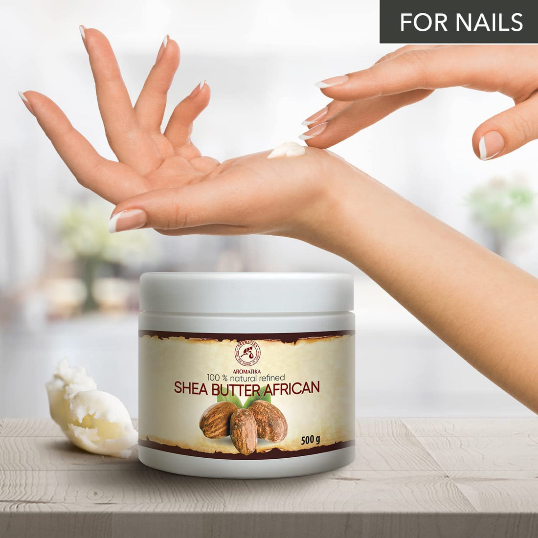 Shea Butter 500g - Refined - 100% Pure & Natural - African Shea Butter - Ghana- Best for Hair - Skin - Lip - Face - Body care - Karite Shea Butter