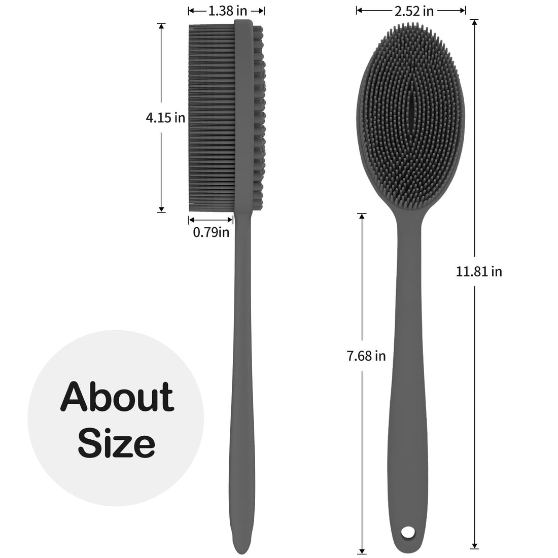 MateeyLife Silicone Body Scrubber Exfoliator with Handle, Gentle Back Scrubber for Shower, Shower Brush for Body, Bath Back Brush for Shower, Silicone Loofah Body Scrubber, Bath Scrubber for Body