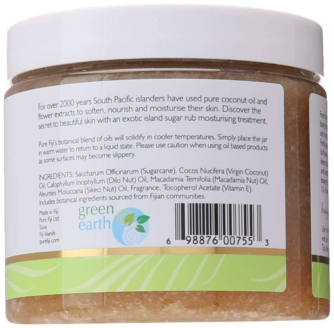 Pure Fiji Coconut Sugar Body Scrub - Body Exfoliator Scrub Natural Origin for Smooths and Softens Skin - Organic Exfoliating Sugar Scrub for Body, Starfruit, 15.5 Oz