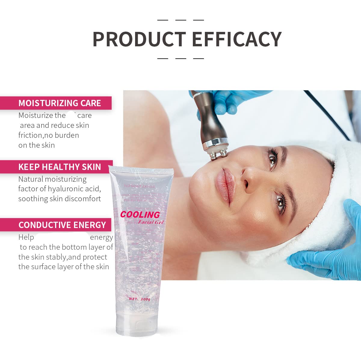 10.58 Oz Cooling Gel for Women or Men Face Body Used with Permanent Laser Hair Removal System and Facial Machine Skin Lifting Tightening Device