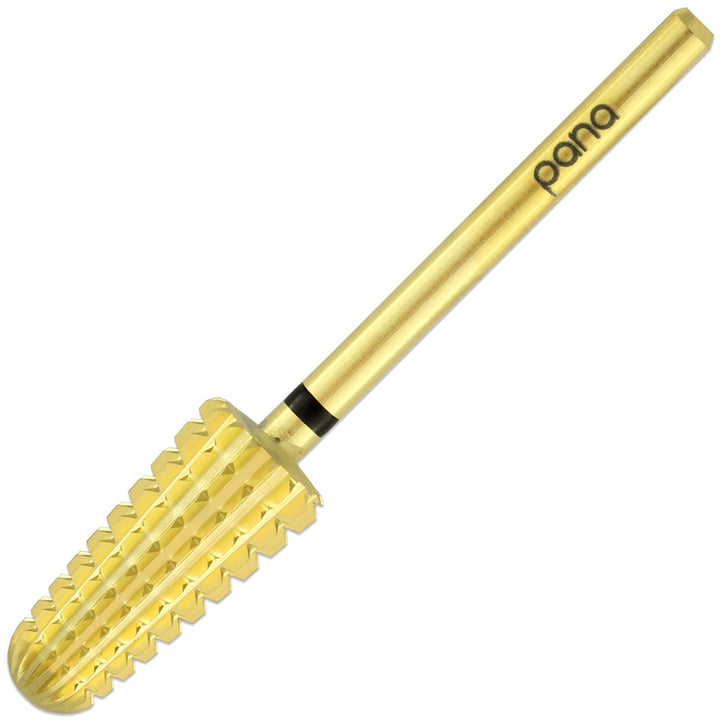 Upgraded PANA Volcano Nail Carbide Bit - Two Way Rotate use for Both Left and Right Handed use - Fastest remove Acrylic or Gel – For Manicure Drill Machine - 3/32 (Extra Coarse - XC, GOLD)