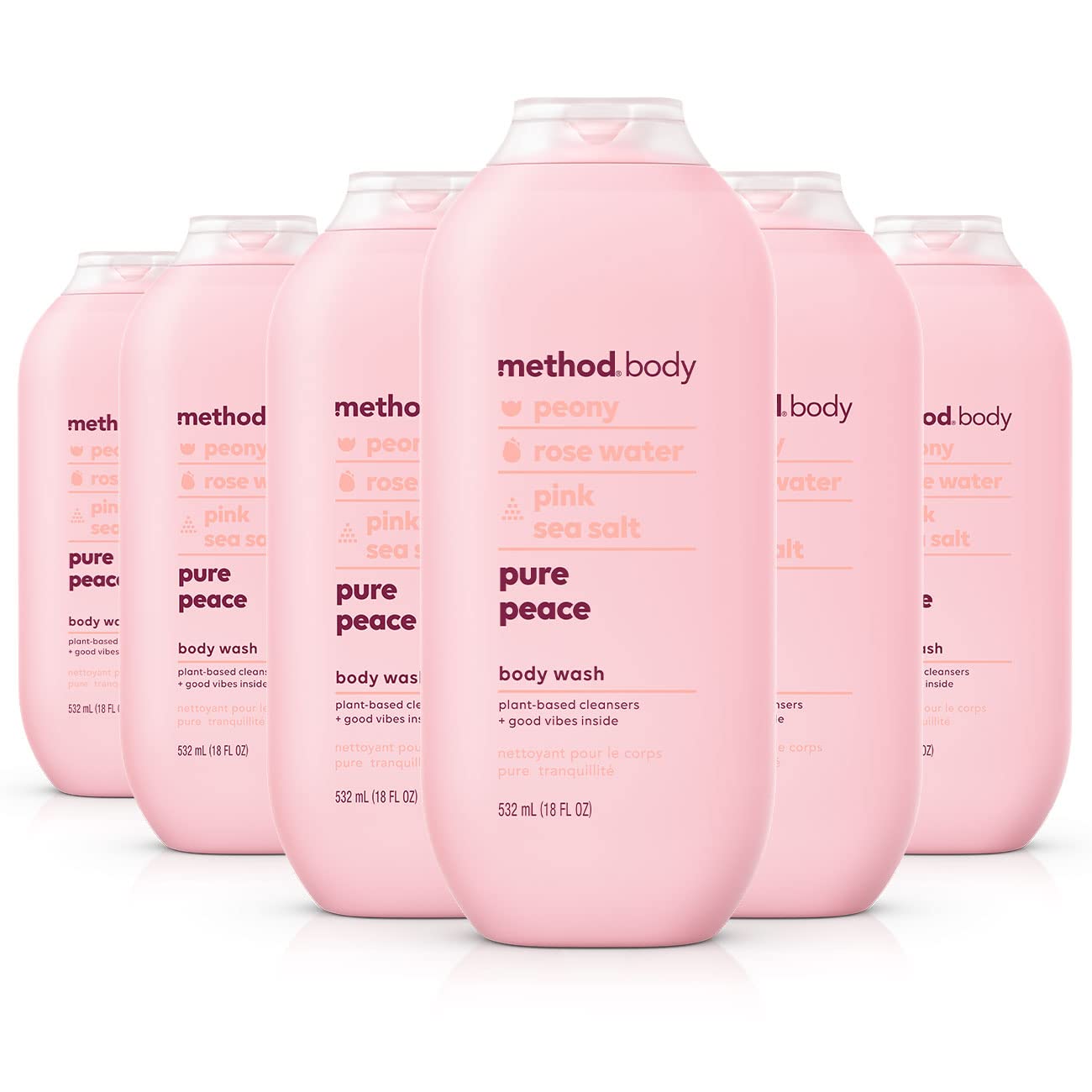 Method Body Wash, Pure Peace, 18 Ounce (6 Count)