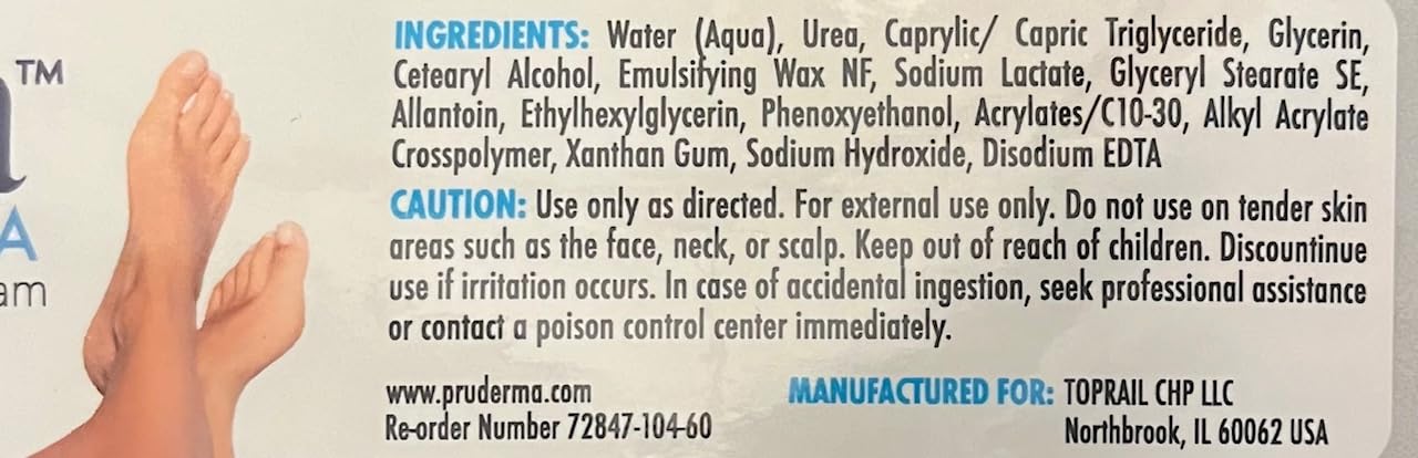 pruderma Urea 25% Healing Cream 6 oz - Moisturizes and Rehydrates Hands, Feet and Knees to a Healthy Appearance - Soothes and Softens Thick, Cracked, Rough Dead Callused and Dry Skin.