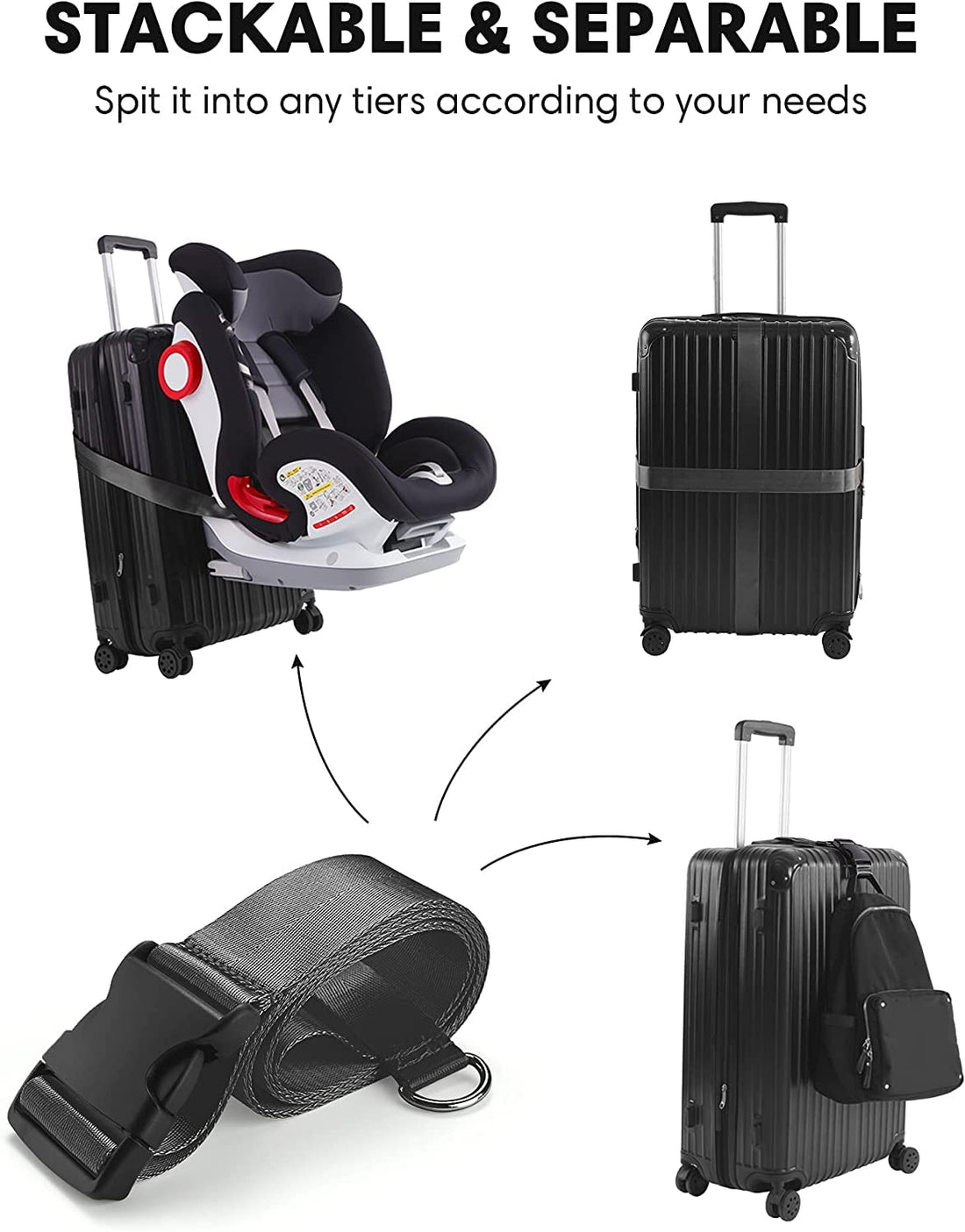 Car Seat Travel Belt, Car Seat Travel Strap, Car Seat Luggage Strap to Convert Your Car Seat and Carry on Luggage in an Airport Car Seat Stroller & Carrier!!!