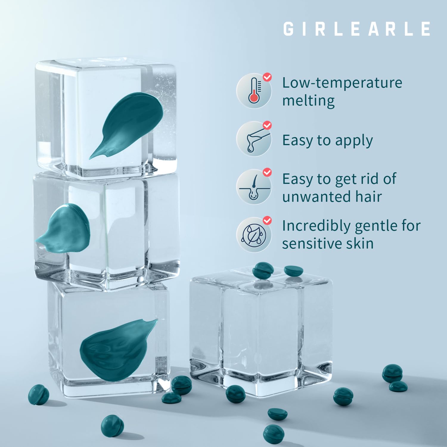 GIRLEARLE Hard Wax, Jasmine Infused Wax Beans for Sensitive Skin, 1lb, Wax for Hair Removal, Bikini, Legs, Eyebrow, Facial, Full Body Waxing for Women and Men