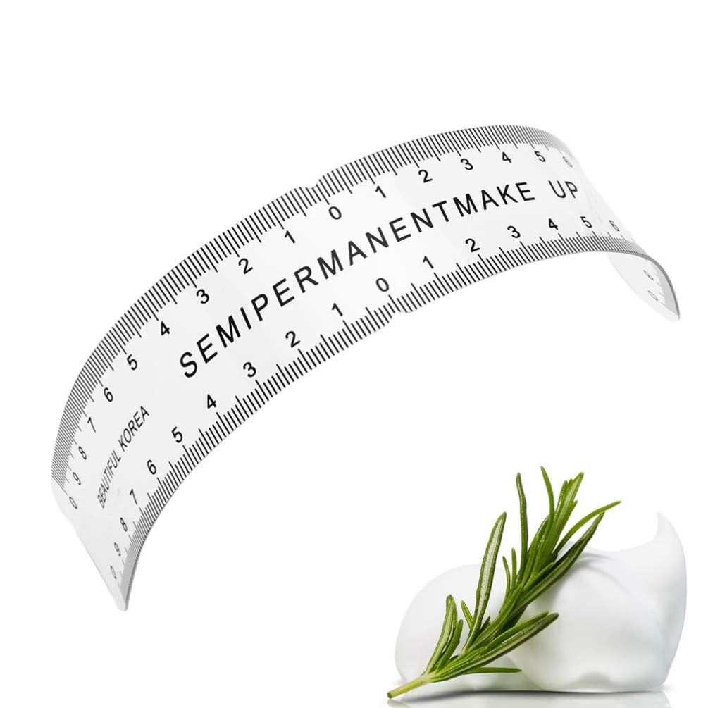 Healifty Eyebrow Embroidery Ruler Plastic Curved Makeup Brow Ruler Tattoo Measure Tools for Lady