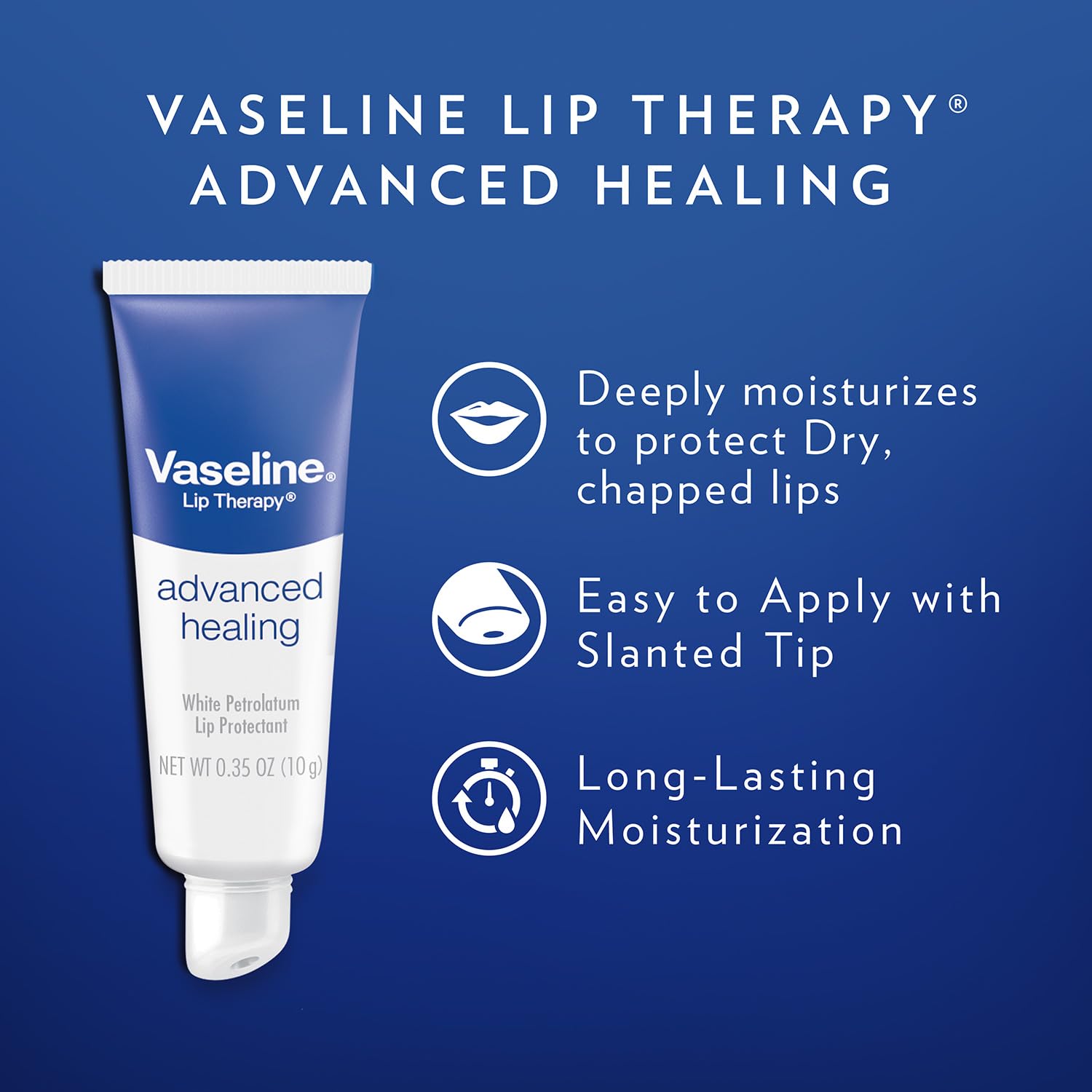 Vaseline Intensive Care Lotion, Unscented, Advanced Repair – Non-Greasy Moisturizer for Extremely Dry Skin + Advanced Lip Therapy Tube