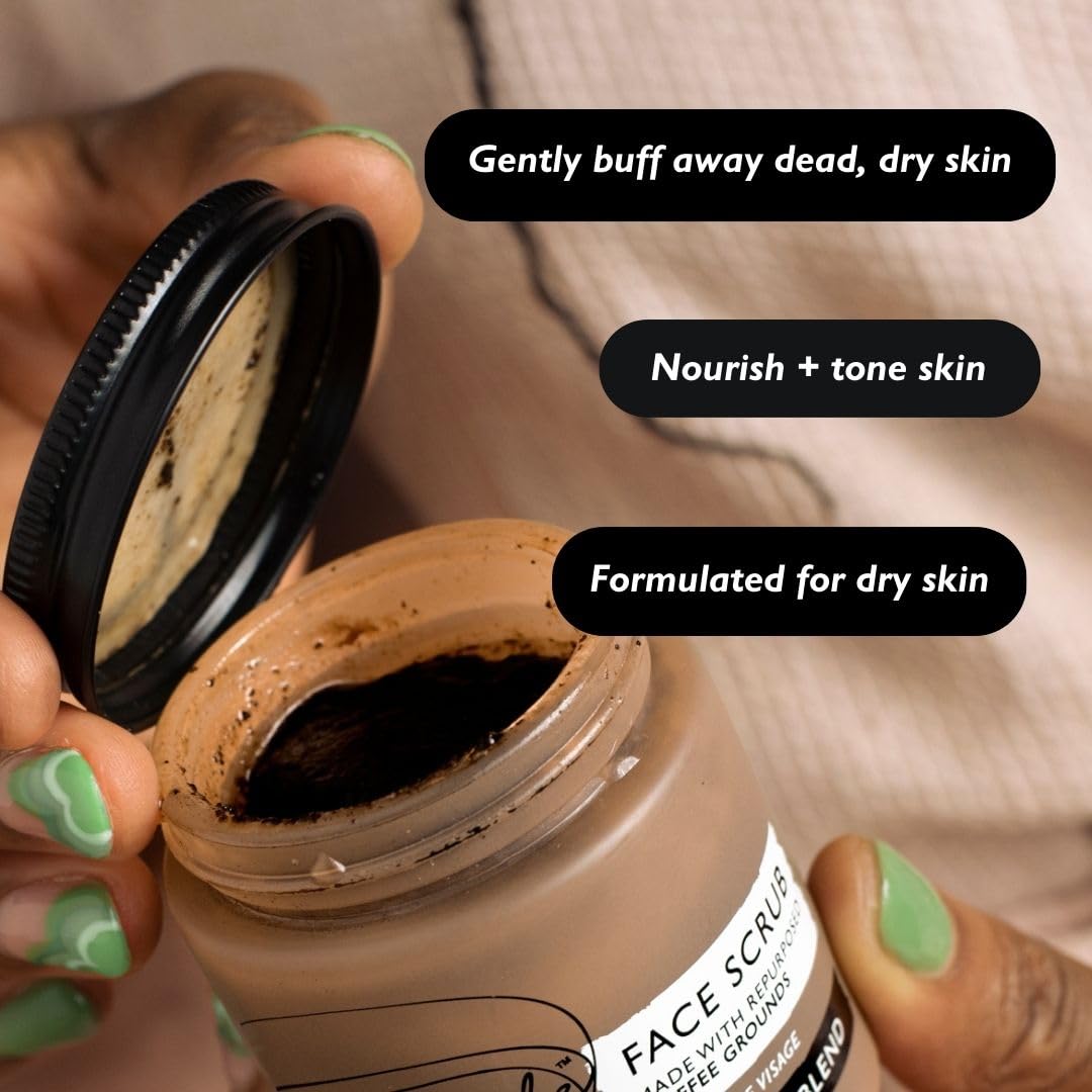 UpCircle Coffee Face Scrub - Citrus Blend For Dry Skin 3.5oz - Natural, Vegan Face Exfoliator For Soft, Smooth Skin
